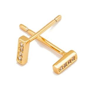 Gorjana Mave Shimmer Mini Gold Studs Earrings EUC